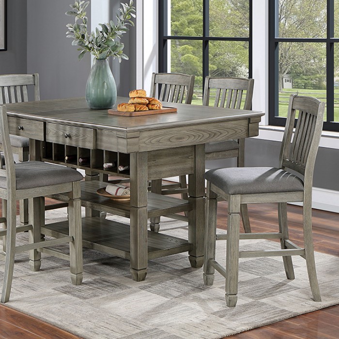 Anaya Counter Ht. Table Gray By Furniture Of America | Mobilia Cleopatra 3 Anaya Counter Ht. Table Gray by Furniture of America - Image 1
