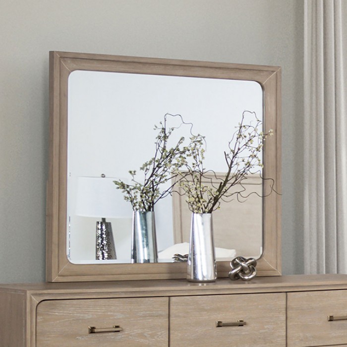 Sandnes Mirror Transitional Light Oak By Furniture Of America | Mobilia Cleopatra 3 Sandnes Mirror Transitional Light Oak By Furniture Of America - Image 1