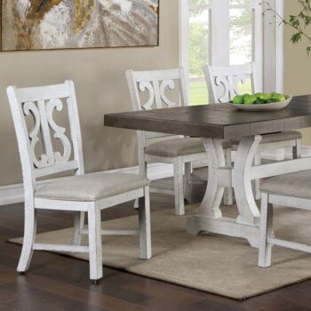 Auletta Dining Table Rustic Distressed White/Gray by Furniture of America