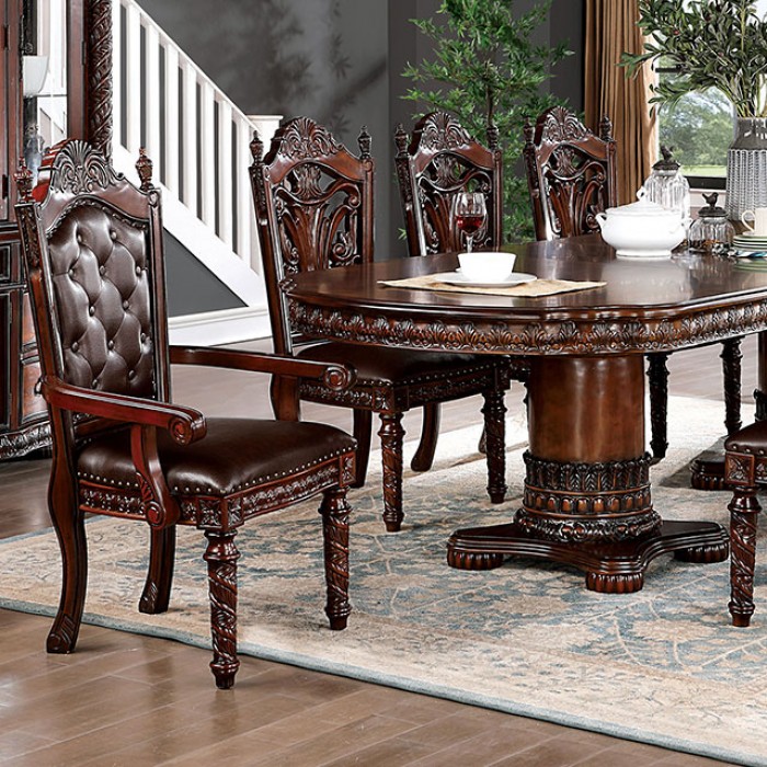Canyonville Dining Table Traditional Brown Cherry By Furniture Of America | Mobilia Cleopatra 3 Canyonville Dining Table Traditional Brown Cherry by Furniture of America - Image 1