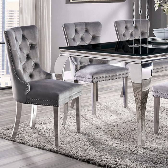 Neuveville Dining Table Glam Black/Chrome By Furniture Of America | Mobilia Cleopatra 3 Neuveville Dining Table Glam Black/Chrome by Furniture of America - Image 1