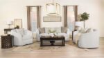 Rainn Upholstered Tight Back Sofa Latte 509171 by Coaster Furniture - Image 8