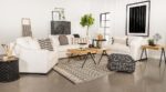 Ashlyn Upholstered Sloped Arms Loveseat White 509892 by Coaster Furniture - Image 2
