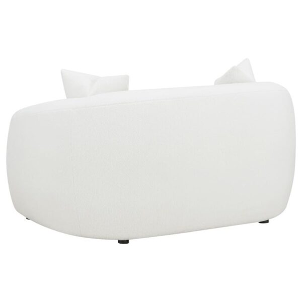 Isabella Upholstered Tight Back Loveseat White 509872 by Coaster Furniture - Image 6