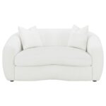 Isabella Upholstered Tight Back Loveseat White 509872 by Coaster Furniture - Image 9