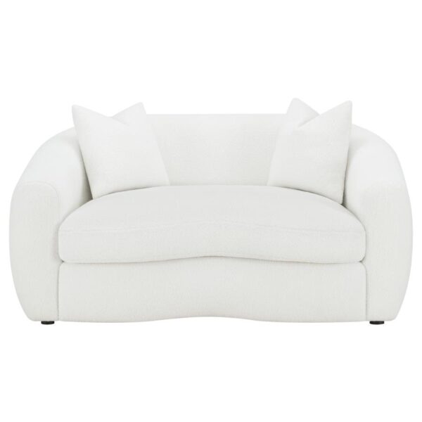 Isabella Upholstered Tight Back Loveseat White 509872 by Coaster Furniture - Image 9