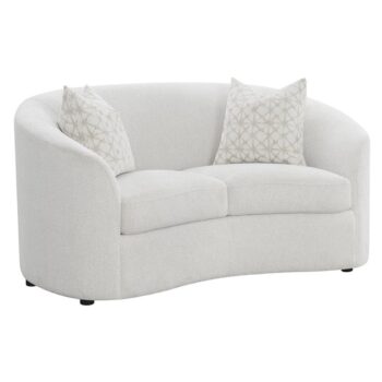 Rainn Upholstered Tight Back Loveseat Latte 509172 by Coaster Furniture