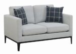 Apperson Cushioned Back Loveseat Light Grey 508682 by Coaster Furniture