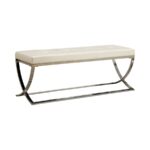 Bench with Metal Base White and Chrome 501157 by Coaster Furniture - Image 2