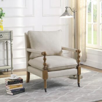 Upholstered Accent Chair with Casters Beige 903058 by Coaster Furniture