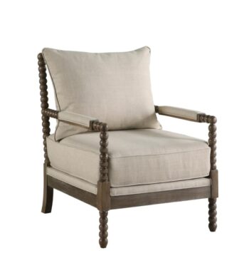 Cushion Back Accent Chair Oatmeal and Natural 905362 by Coaster Furniture