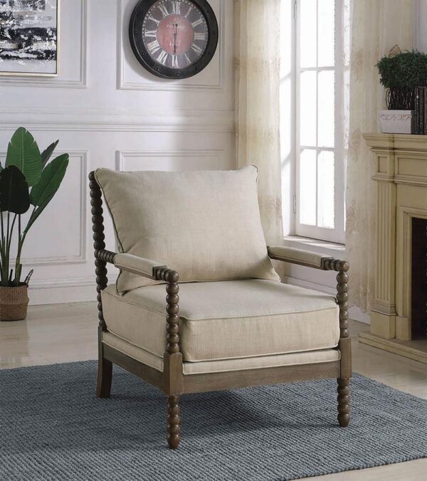 Cushion Back Accent Chair Oatmeal and Natural 905362 by Coaster Furniture - Image 4