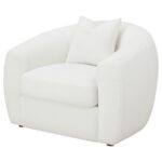 Isabella Upholstered Tight Back Chair White 509873 by Coaster Furniture - Image 6
