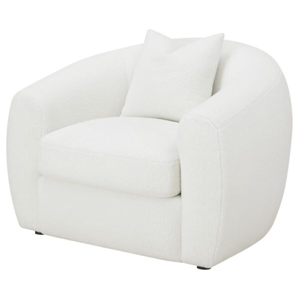 Isabella Upholstered Tight Back Chair White 509873 by Coaster Furniture - Image 6