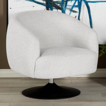 Upholstered Swivel Accent Chair Beige and Matte Black 905739 by Coaster Furniture