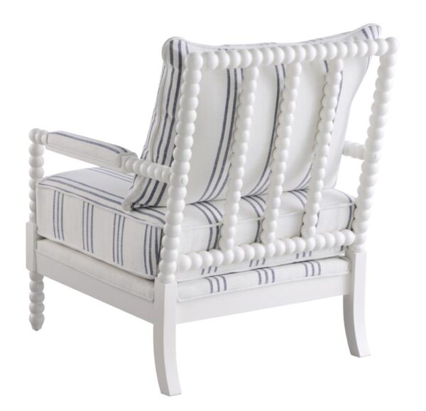Upholstered Accent Chair with Spindle Accent White and Navy 903835 by Coaster Furniture - Image 6