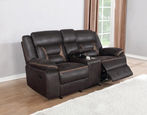 Greer Upholstered Tufted Back Glider Loveseat 651355 by Coaster Furniture - Image 2