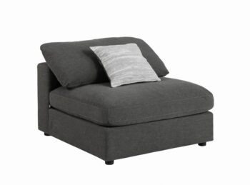 Serene Upholstered Armless Chair Charcoal  551324 by Coaster Furniture