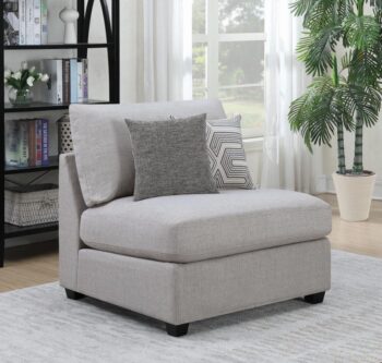Cambria Upholstered Armless Chair Gray 551511 by Coaster Furniture