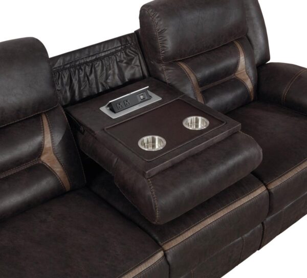 Greer Upholstered Tufted Back Motion Sofa 651354 by Coaster Furniture - Image 4