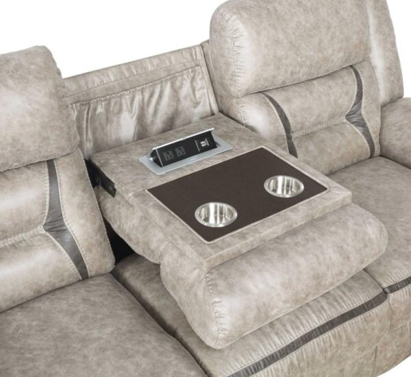 Greer Upholstered Tufted Back Motion Sofa 651351 by Coaster Furniture - Image 3