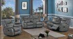 Conrad Upholstered Motion Sofa Cool Grey 650354 by Coaster Furniture - Image 2