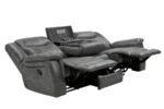 Conrad Upholstered Motion Sofa Cool Grey 650354 by Coaster Furniture - Image 11
