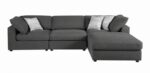 Serene Linen Ottoman Charcoal By Coaster furniture in Dark Gray – View 2