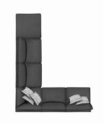 Serene Linen Ottoman Charcoal By Coaster furniture in Dark Gray – View 3