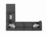 Serene Linen Ottoman Charcoal By Coaster furniture in Dark Gray – View 4