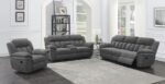 Bahrain Upholstered Glider Recliner Charcoal 609543 by Coaster Furniture - Image 11