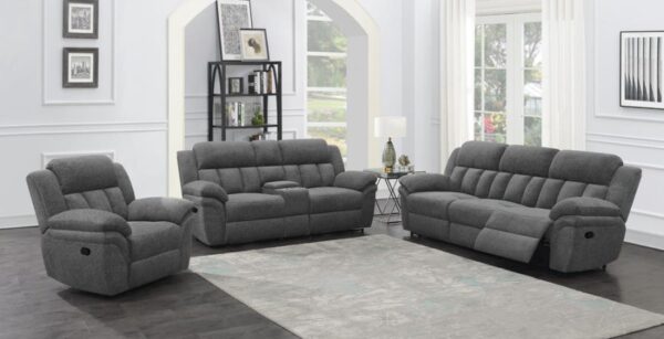 Bahrain Upholstered Glider Recliner Charcoal 609543 by Coaster Furniture - Image 11