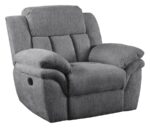 Bahrain Upholstered Power Glider Recliner Charcoal 609543P by Coaster Furniture