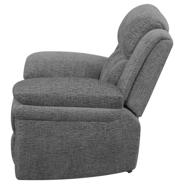 Bahrain Upholstered Power Glider Recliner Charcoal 609543P by Coaster Furniture - Image 4