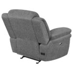 Bahrain Upholstered Power Glider Recliner Charcoal 609543P by Coaster Furniture - Image 3