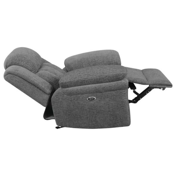 Bahrain Upholstered Power Glider Recliner Charcoal 609543P by Coaster Furniture - Image 7