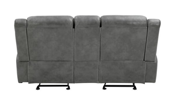 Conrad Upholstered Motion Loveseat Cool Gray 650355 by Coaster Furniture - Image 2