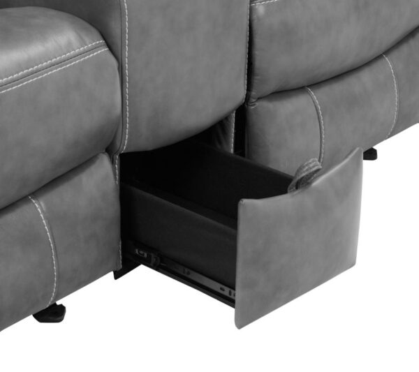 Conrad Upholstered Motion Loveseat Cool Gray 650355 by Coaster Furniture - Image 4