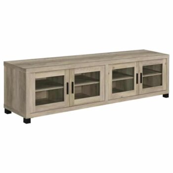 Sachin Rectangular TV Console with Glass Doors 736283 by Coaster Furniture