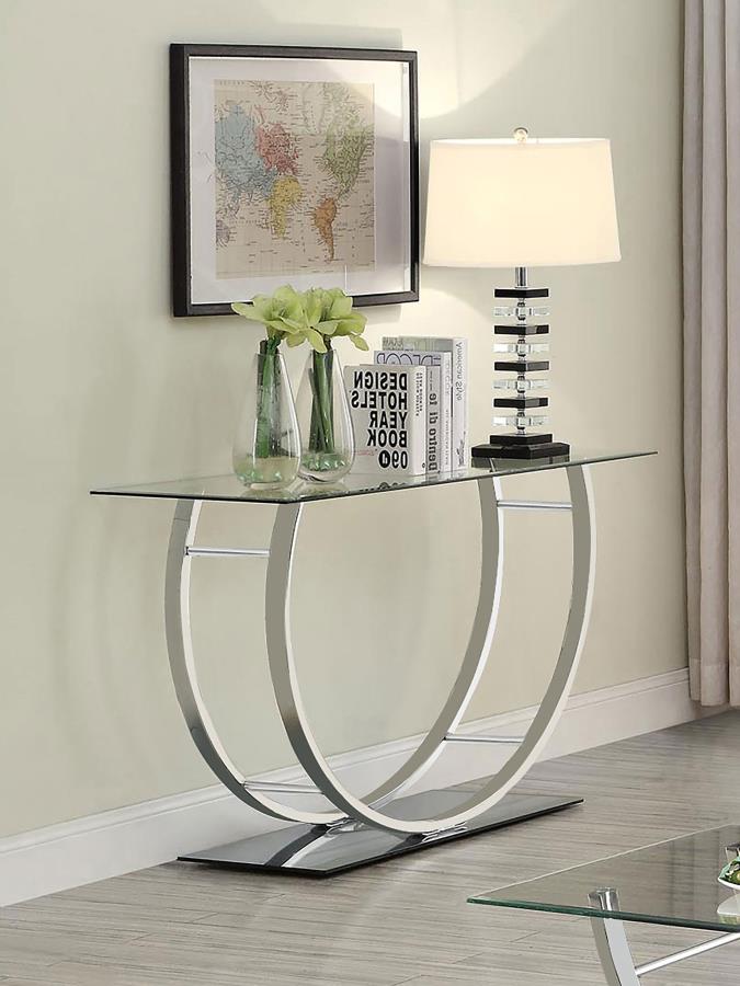 Danville U-Shaped Sofa Table Chrome 704989 By Coaster Furniture | Mobilia Cleopatra 3 Danville U-shaped Sofa Table Chrome 704989 By Coaster Furniture - Image 1