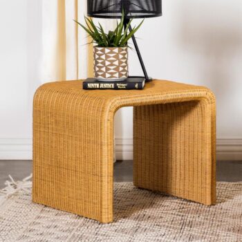 Juanita Square Rattan End Table Natural 709817 By Coaster Furniture