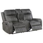 Raelynn Upholstered Track Arm Motion Loveseat Gray by Coaster Furniture - Image 3