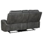 Raelynn Upholstered Track Arm Motion Loveseat Gray by Coaster Furniture - Image 4