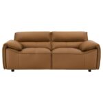 Buxton Modern Orange Leather Loveseat by Coaster Furniture - Image 2