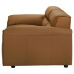 Buxton Modern Orange Leather Loveseat by Coaster Furniture - Image 3