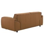 Buxton Modern Orange Leather Loveseat by Coaster Furniture - Image 4