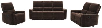 Navarro Chenille Upholstered Reclining Loveseat Dark Brown by Coaster Furniture