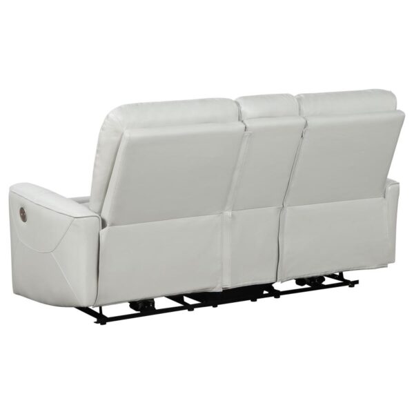 Greenfield Dove Gray Power Reclining Loveseat by Coaster Furniture - Image 4