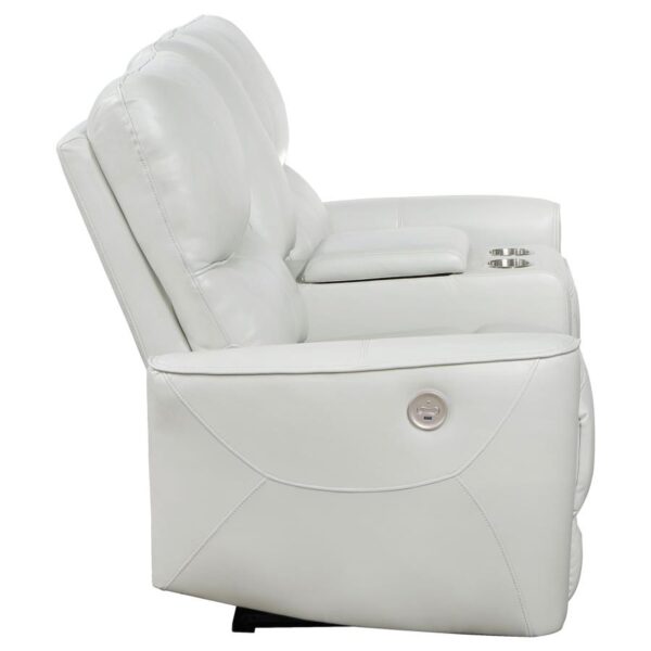 Greenfield Dove Gray Power Reclining Loveseat by Coaster Furniture - Image 5