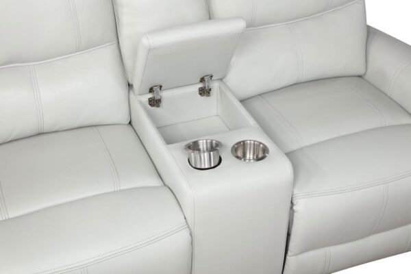 Greenfield Dove Gray Power Reclining Loveseat by Coaster Furniture - Image 7